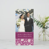 Crème et rose Carte photo mariage Faire-part (Debout devant)