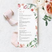 Crème et Rose | Menu Mariage Flore de printemps