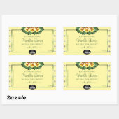 Crème Étiquette Roses Jaunes Diamants Ajouter un l (Feuille)