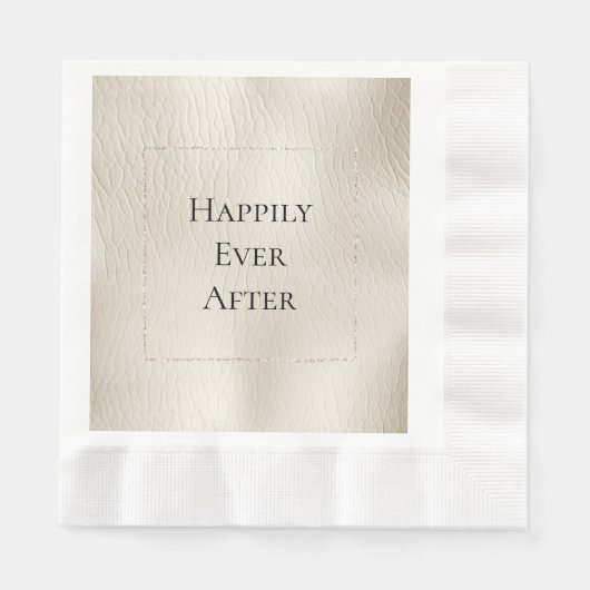 Crème Faux Leder Servet (Voorkant)