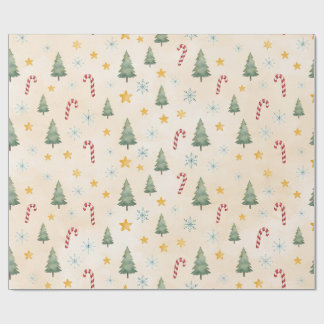 Crème Feestelijke Kerst Inpakpapier