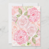 Crème Fête des mariées Belle Invitation Florale, (Dos)