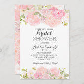 Crème Fête des mariées Belle Invitation Florale, (Devant / Derrière)