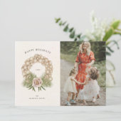 crème feuillage ornement carte photo couronne (Debout devant)