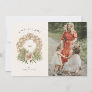 crème feuillage ornement carte photo couronne