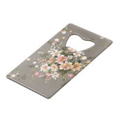 Crème, fleurs roses sur gris. (Devant Angle)