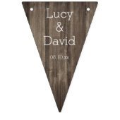 Crème Floral Mason Jar Woodgrain Wedgrain Vlaggetjes (Tweede vlag)