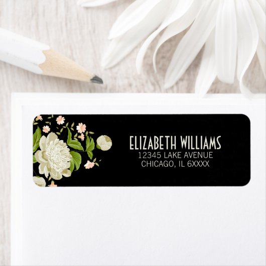 Crème Floral Return Address Label (Insitu)