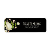 Crème Floral Return Address Label (Voorkant)