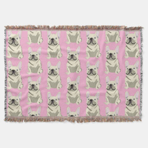 Crème Franse Bulldog Deken