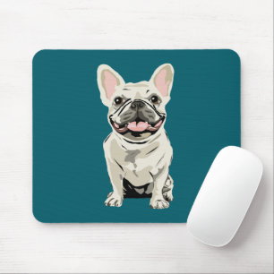 Crème Franse Bulldog, Ik hou van mijn hond Muismat