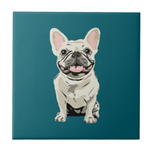 Crème Franse Bulldog, Ik hou van mijn hond Tegeltje