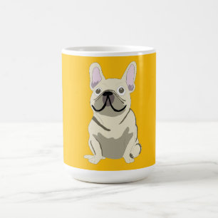 Crème Franse Bulldog Koffiemok