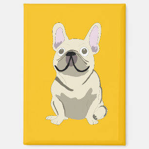Crème Franse Bulldog Magneet