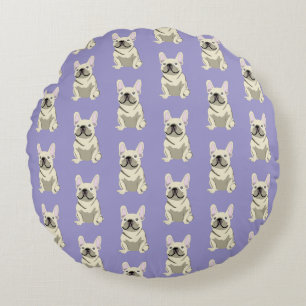 Crème Franse Bulldog,  Rond Kussen
