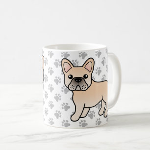 Crème Franse Bulldog Schattige Cartoon Hond Koffiemok