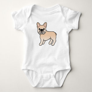 Crème Franse Bulldog Schattige Cartoon Hond Romper