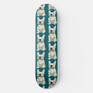 Crème Franse Bulldog Skateboard