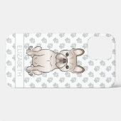 Crème Franse Bulldog Zit & Aangepaste Naam Case-Mate iPhone Case (Achterkant (horizontaal))