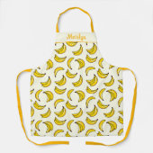 Crème Geel Banaan Fruit Design Whimsical Keuken Schort (Voorkant)