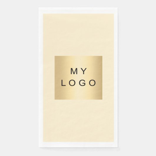 Crème geel bedrijf logo servet (Voorkant)