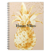 Crème Geel Goud Ananas Notitieboek (Voorkant)
