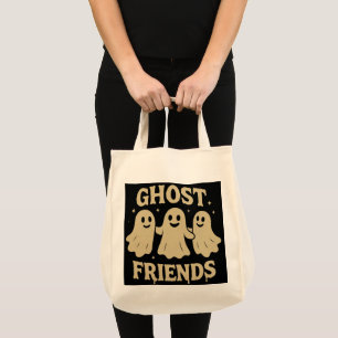 Crème Gekleurde Spookvrienden Tote Bag