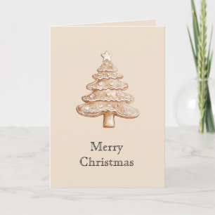 Crème gemberkoek kerstboom met ster kaart