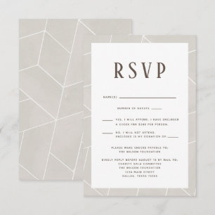 Creme Geometric Gala RSVP-kaart RSVP Kaartje