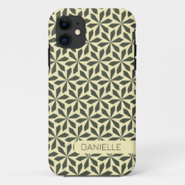 Crème geometrisch patroon iPhone 11 hoesje