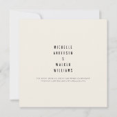 Crème Gestroomlijnde Vierkante Monogram Bruiloft S (Achterkant)