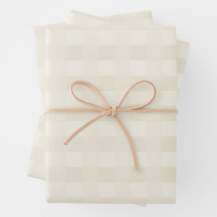 Crème Gingham Pattern Wrapping Paper
