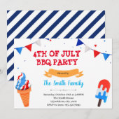 Crème glacée 4 juillet invitation (Devant / Derrière)