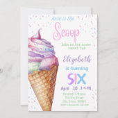 Crème glacée 6e anniversaire fête Invitation (Devant)