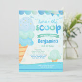 Crème glacée Anniversaire Fête Invitation (Debout devant)