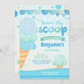 Crème glacée Anniversaire Fête Invitation (Devant / Derrière)