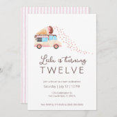 Crème glacée Anniversaire Fête Invitation (Devant / Derrière)