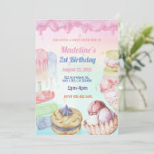 Crème glacée Anniversaire Fête Invitation (Debout devant)