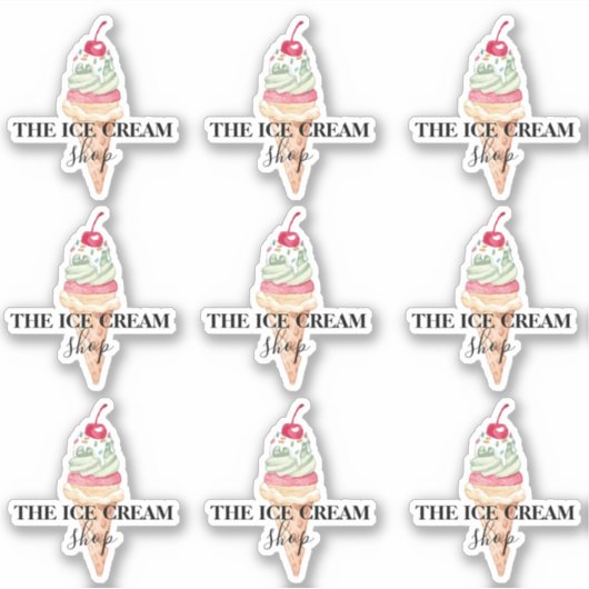 Crème glacée Boutique Logo autocollants (Devant)