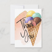 Crème glacée | Cartes de Parties scintillant Merci (Devant)