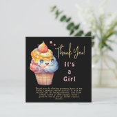 Crème glacée C'est une fille Carte de remerciement (Debout devant)