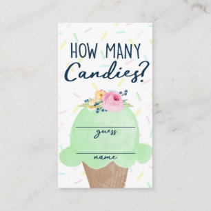 Crème glacée Combien de bonbons Jeu Guess Cartes