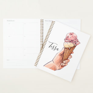 Crème glacée Cone Design Nom du monogramme