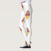 crème glacée cône poo émoji leggings (Gauche)