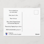 Crème glacée dans le bol bleu invitations à la fêt (Dos)