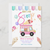 Crème glacée de Camion Rose Invitation Anniversair (Devant)
