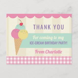 Crème glacée de carte d'invitation de Merci de