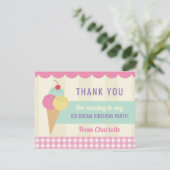 Crème glacée de carte d'invitation de Merci de (Debout devant)