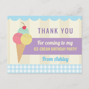Crème glacée de carte d'invitation de Merci de