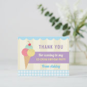 Crème glacée de carte d'invitation de Merci de (Debout devant)